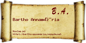 Bartho Annamária névjegykártya